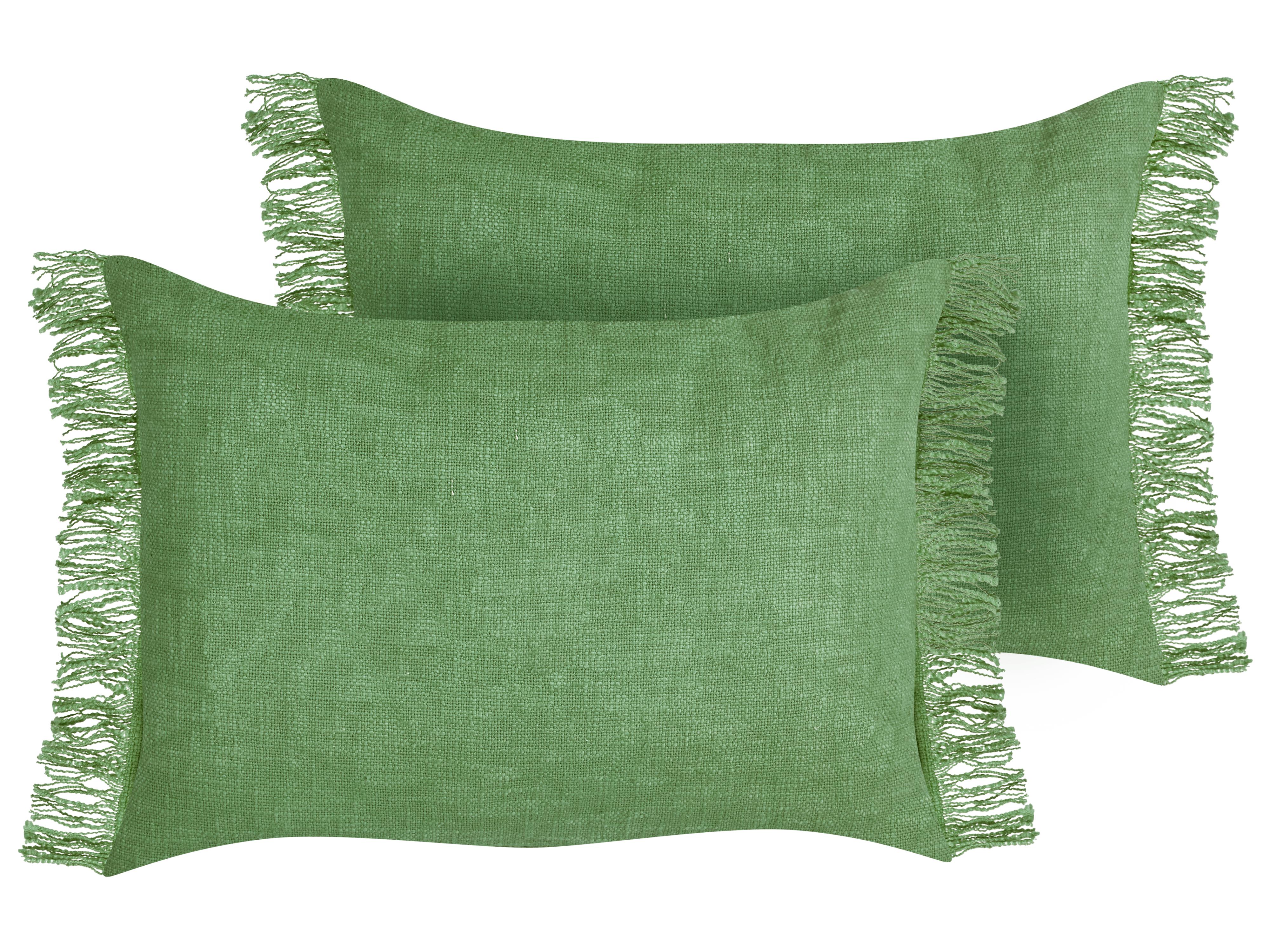 Set van 2 sierkussens MABA Katoen 50 x 35 cm Groen effen