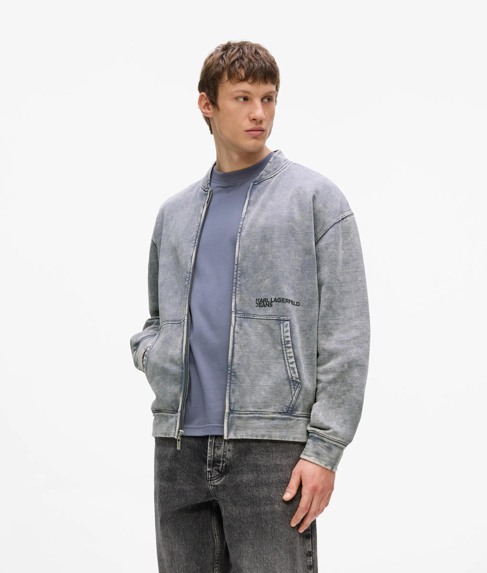 Gewassen sweatshirt met ritssluiting