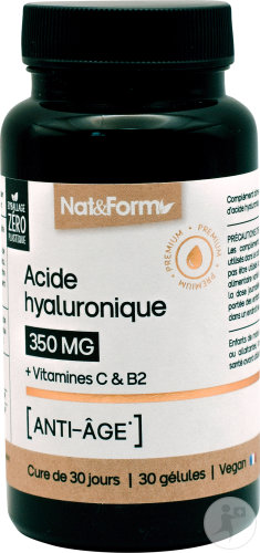 Nat&Form Acide Hyaluronique 350mg Complément Alimentaire Anti-Âge 30 Gélules