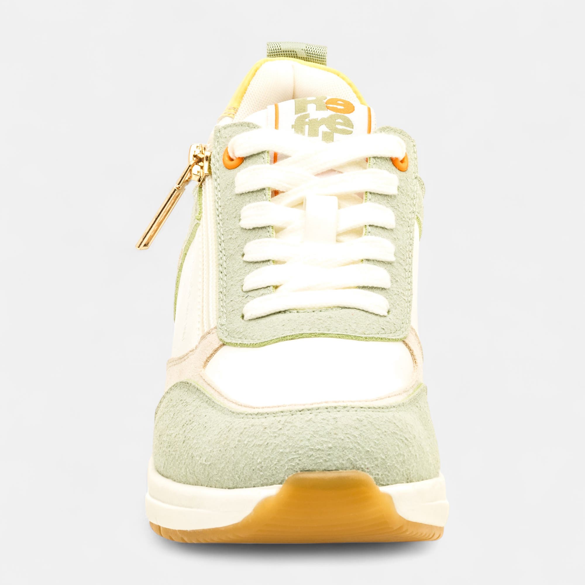 Baskets basses à talon compensé Femme vert clair