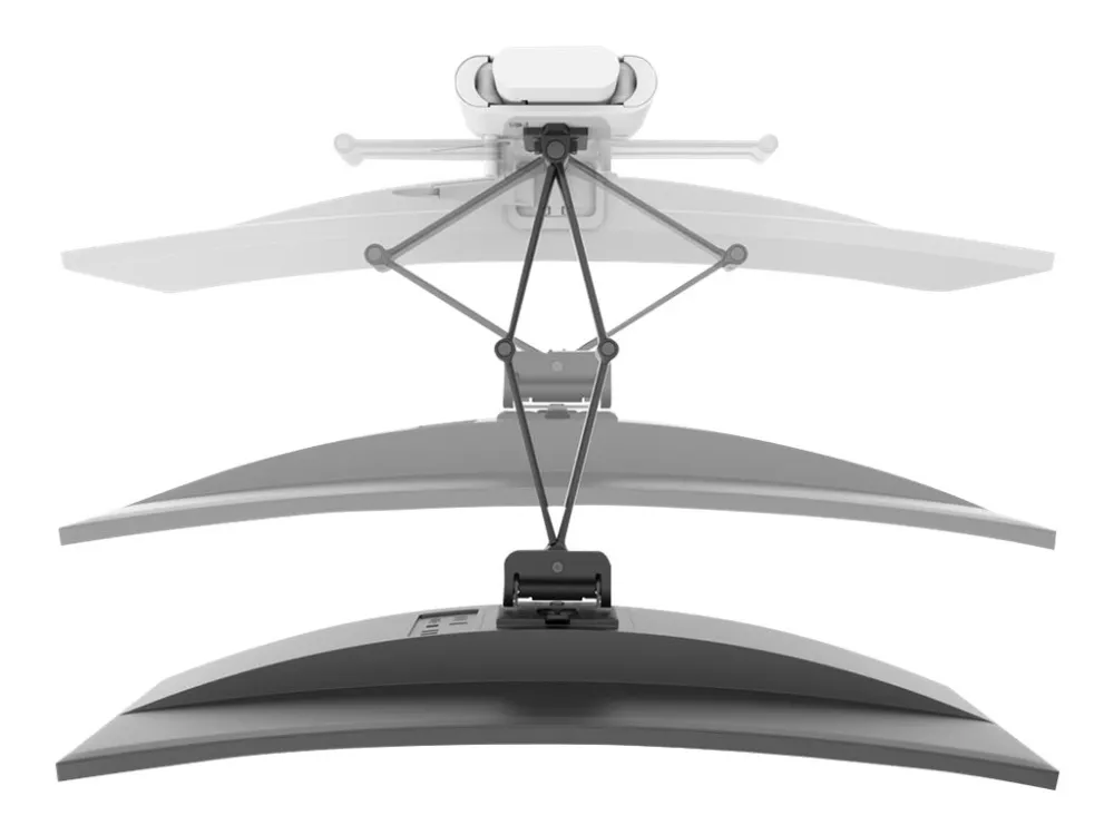 Ergotron TRACE - Monteringssæt (drejetap, base, VESA-mellemrumsstykke, løftekolonne, forlængerarme, 2-delt skrivebordsklemme, kabeladministrationskanal) - Constant Force Technology - for LCD display - hvid - skærmstørrelse: 21.5-38