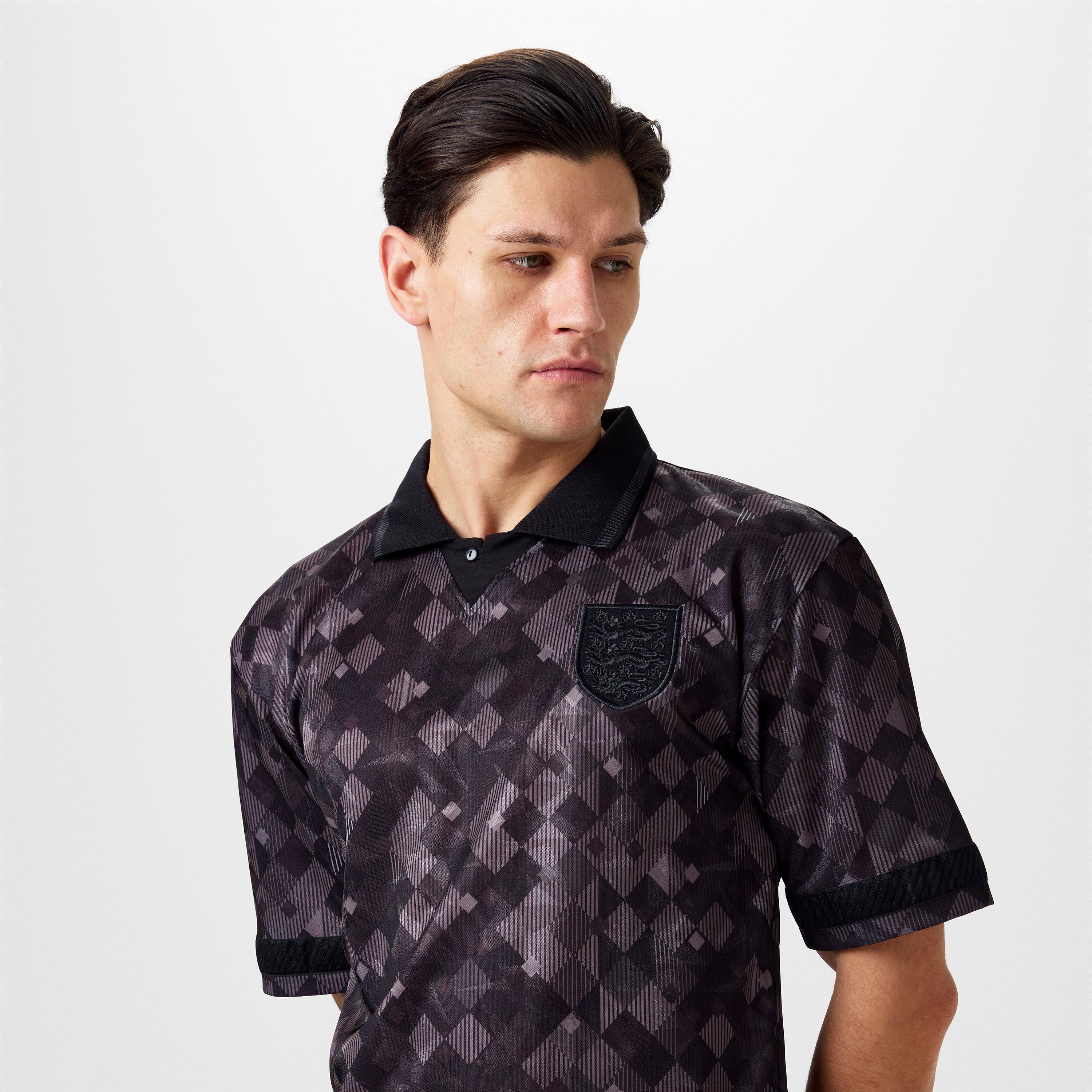 Score Draw Score England 1990 Black Out Retro Shirt