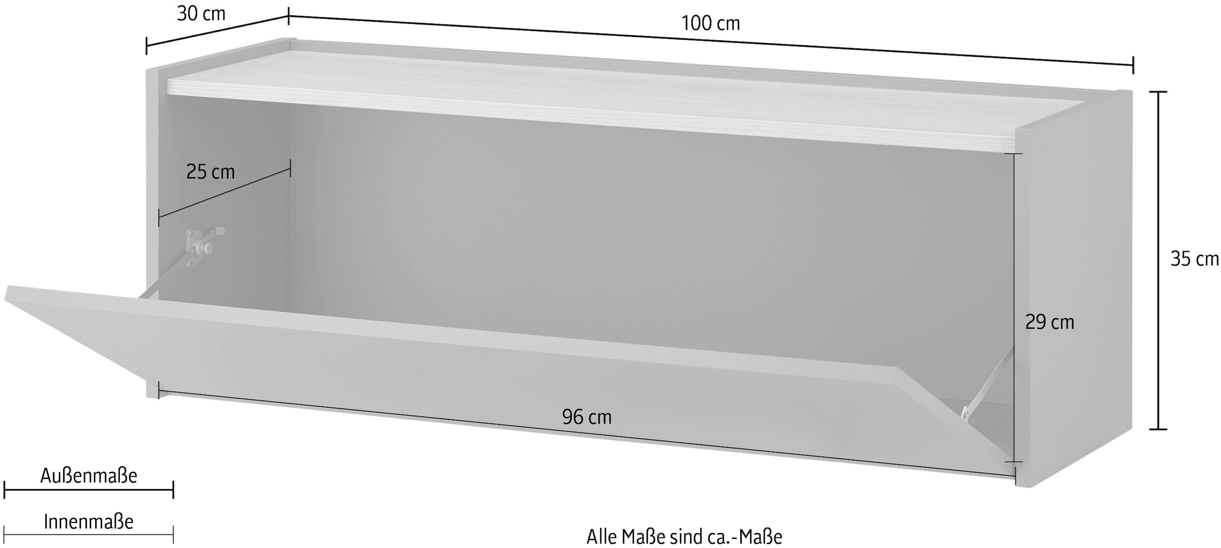 INOSIGN Mehrzweckschrank »GiRON/CiTY, Wandgarderobe in vier Farben, Wandschrank« zeitloses Design, Breite 100 cm, grosses Fach