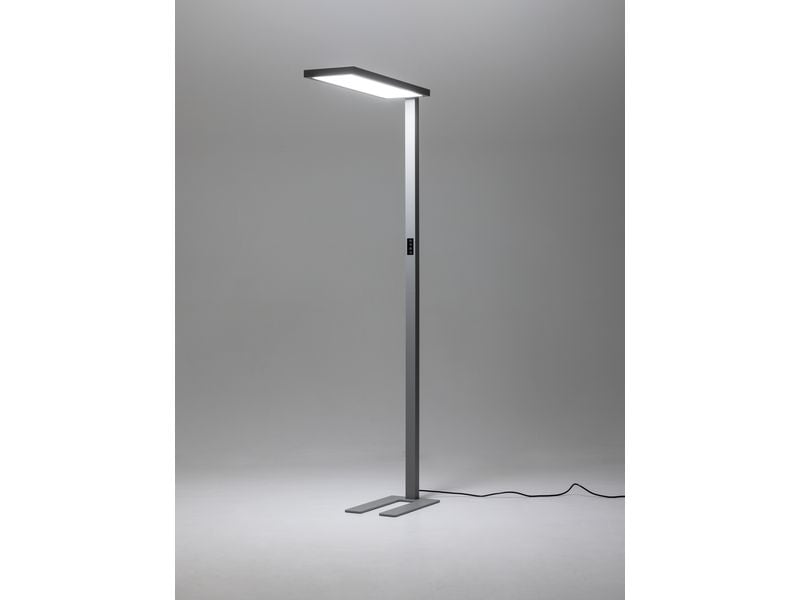 office focus Bürostehleuchte HCL LED 100 W, Grau Dimmbare Stehleuchte für Boden- und Deckenbeleuchtung