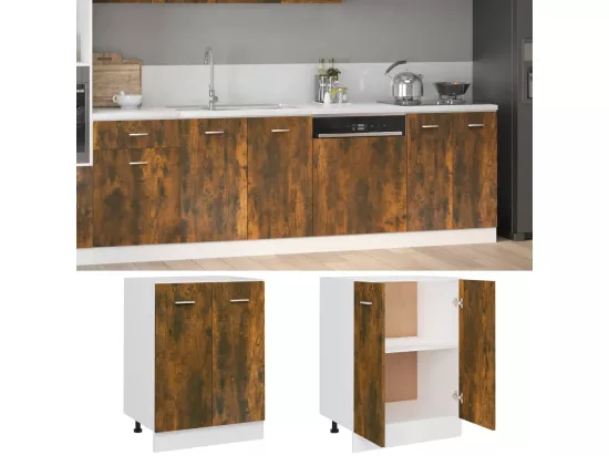 Armoire de plancher Chêne fumé 60x46x81,5 cm Bois d'ingénierie