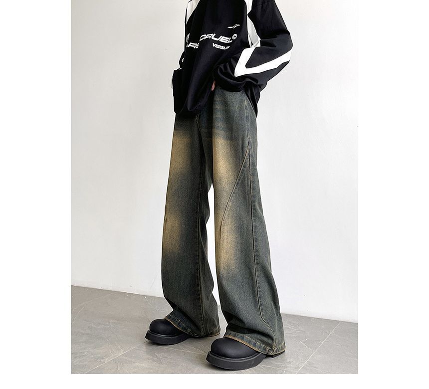 Savenne - Mid Rise Washed Flared Jeans