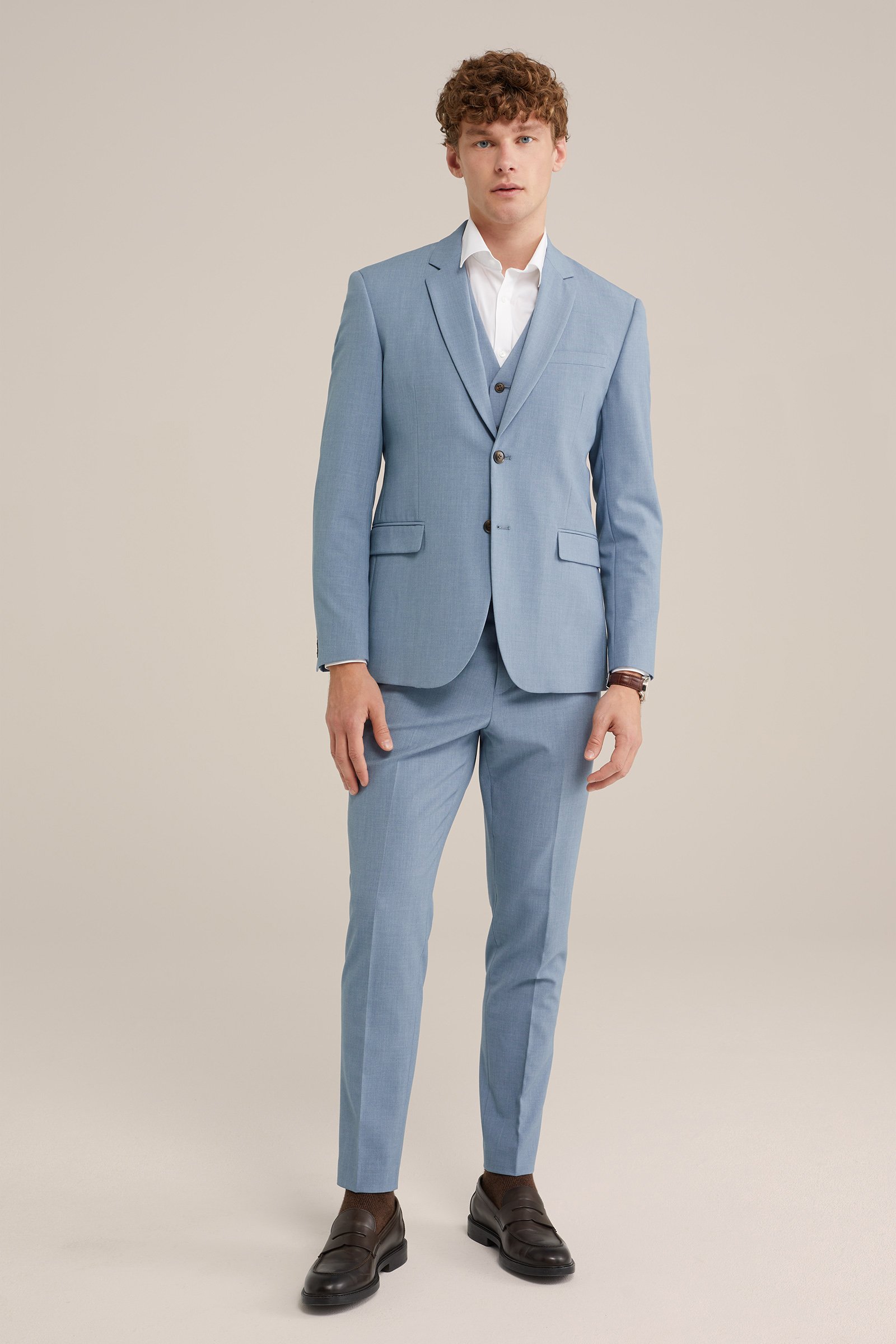 slim fit blazer Fundamentals Grijsblauw