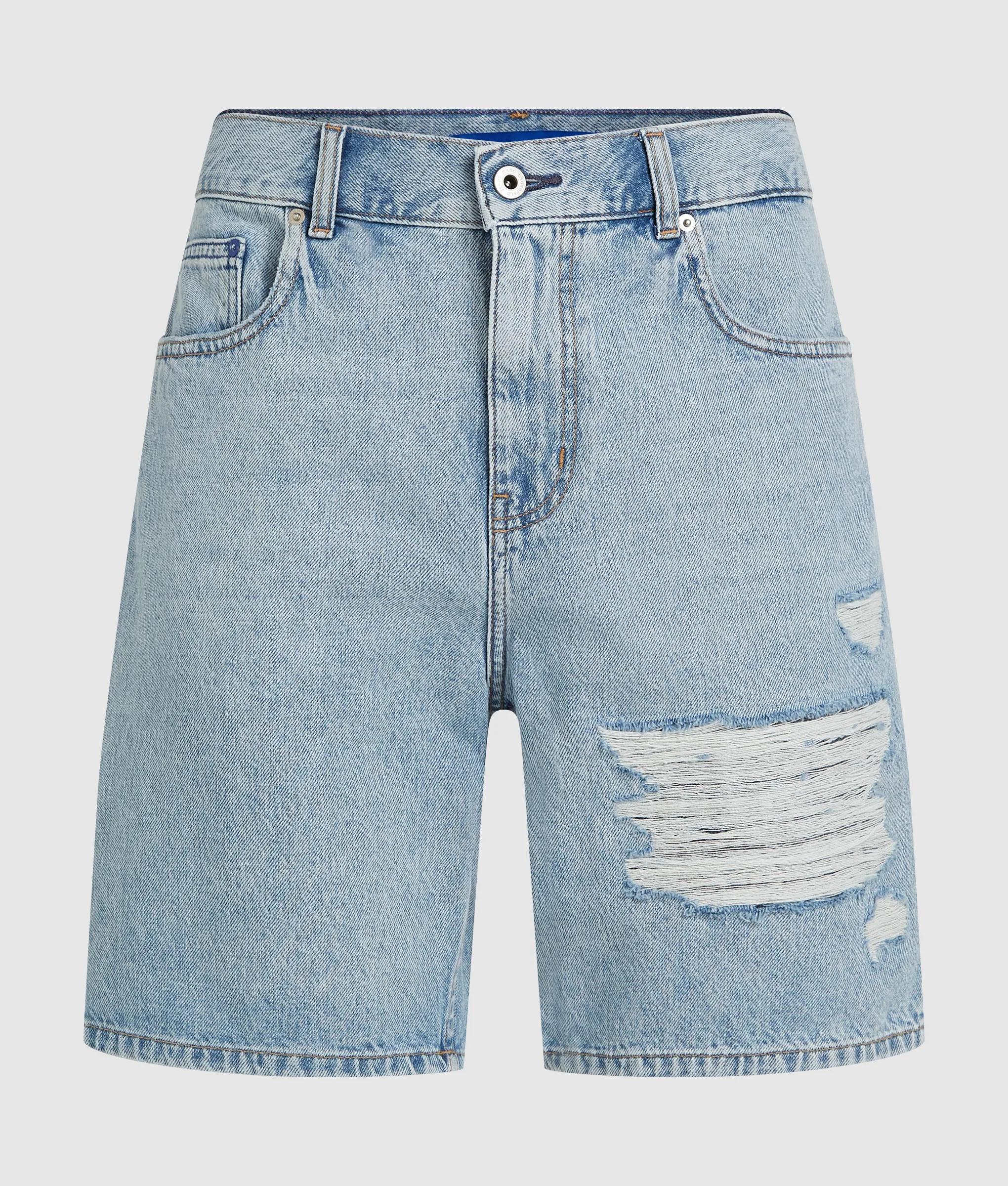 Versleten, ontspannen denim korte broek
