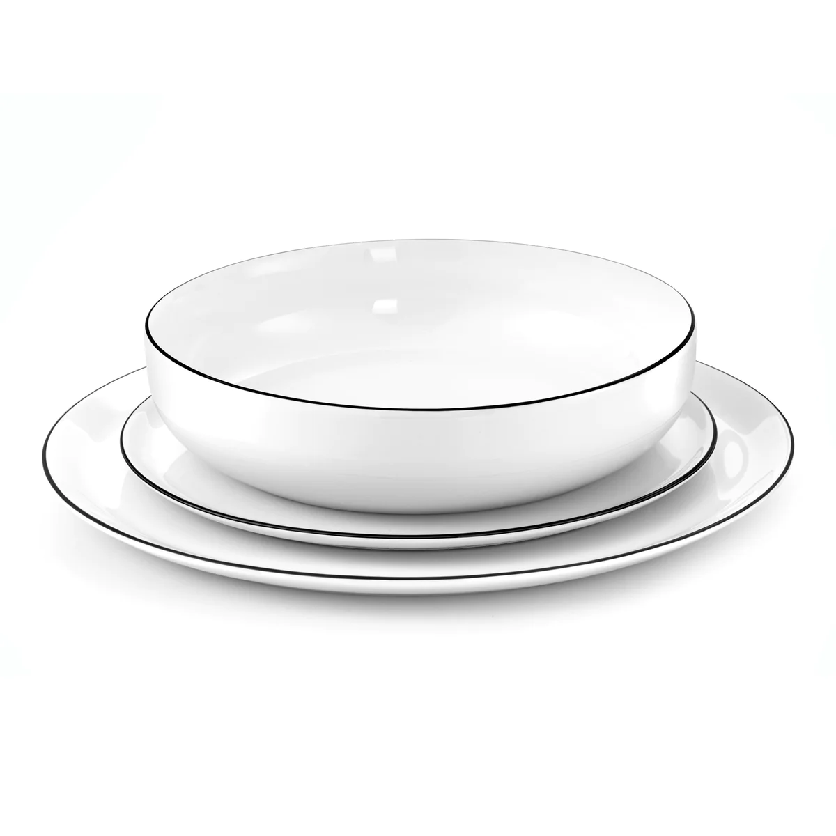Yaka Noir - Assiette salade et pâtes 20 cm (lot de 6) Médard de Noblat