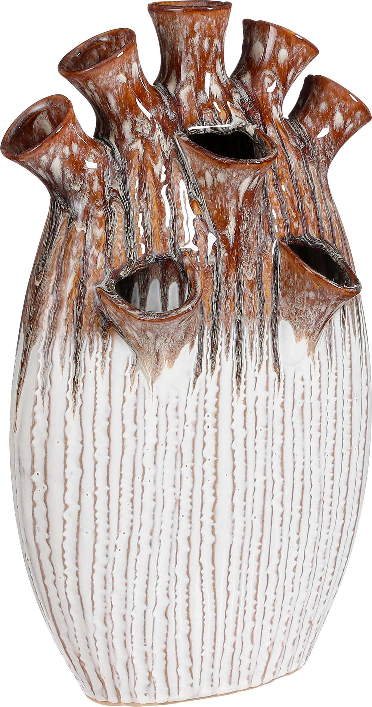 Mica Decorations tulpenvaas Saul bruin 25 x 15,5 x 42 cm
