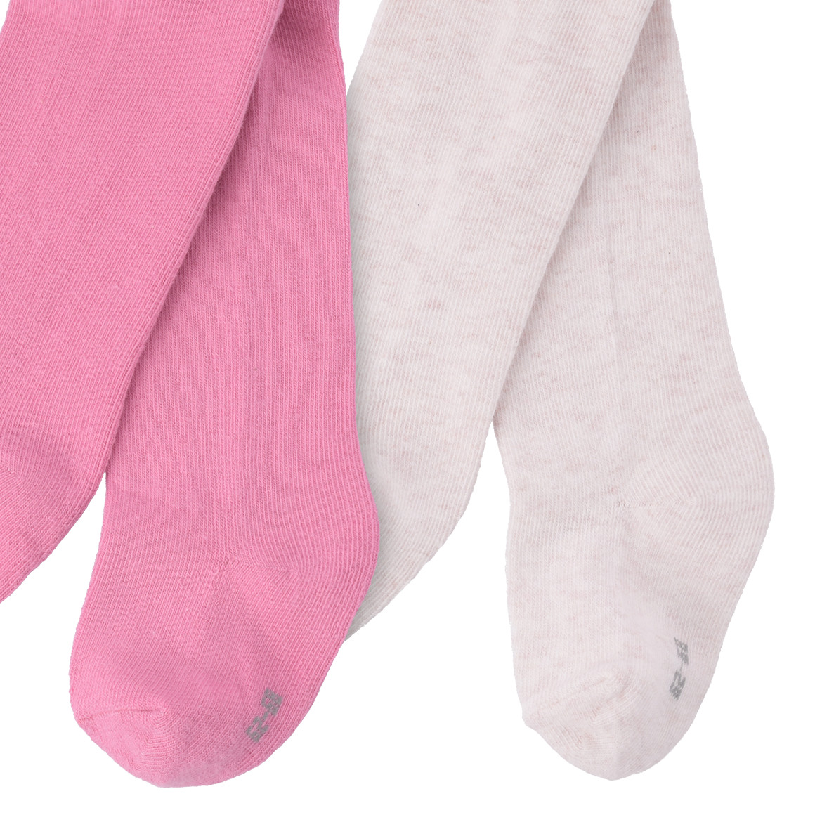 Topomini 2 Baby Strumpfhosen im Basic-Look pink / cremeweiss