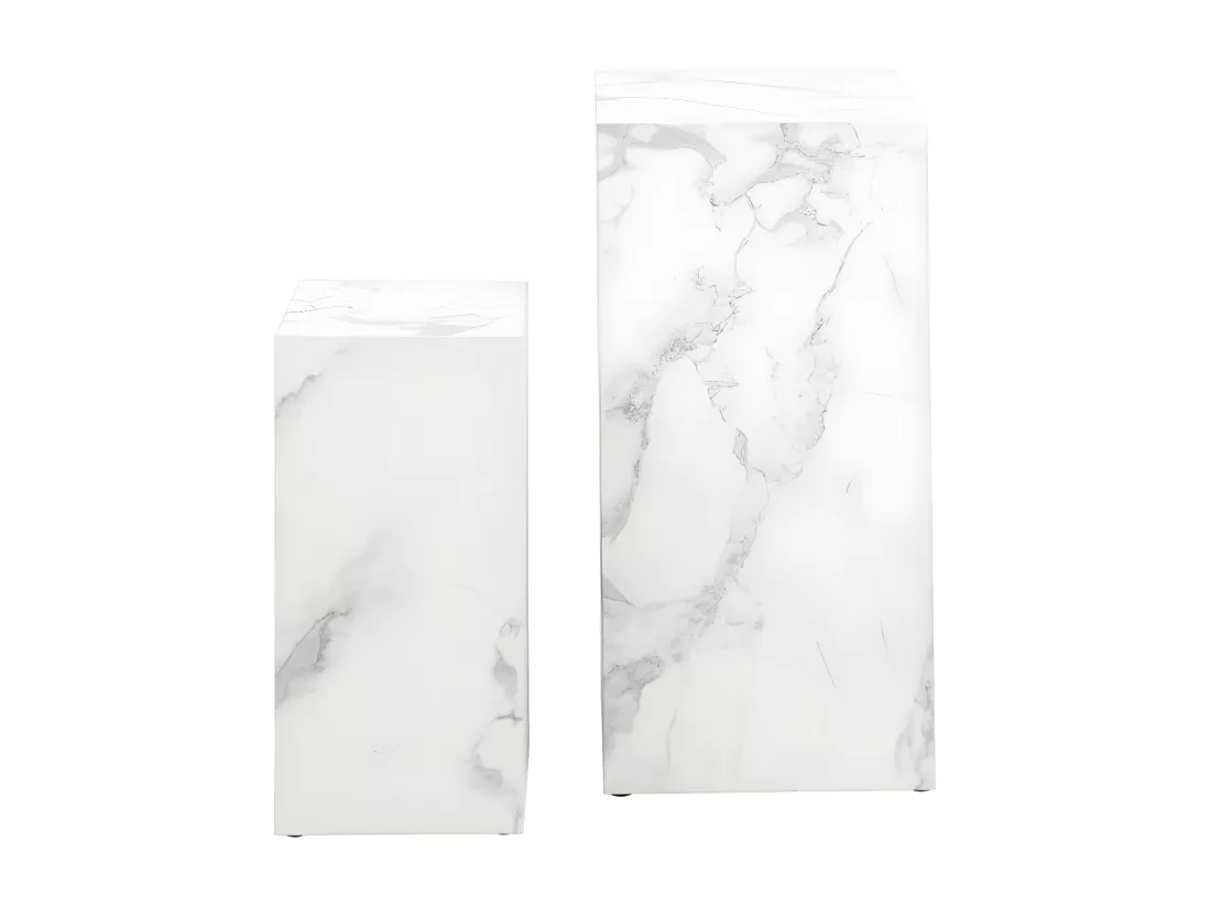 Papilio - Lot de 2 sellettes effet marbre - Blanc