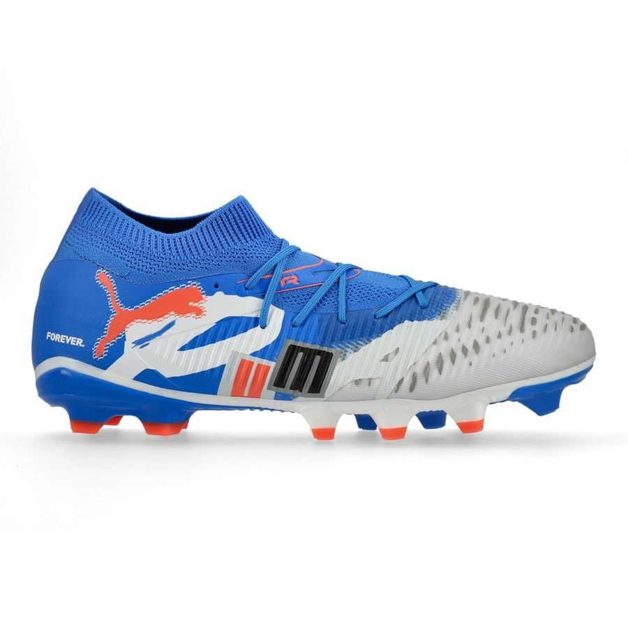 PUMA Future 8 Match FG/AG Forever - Blanc/Bleu/Gris/Noir/Glowing Red ÉDITION LIMITÉE