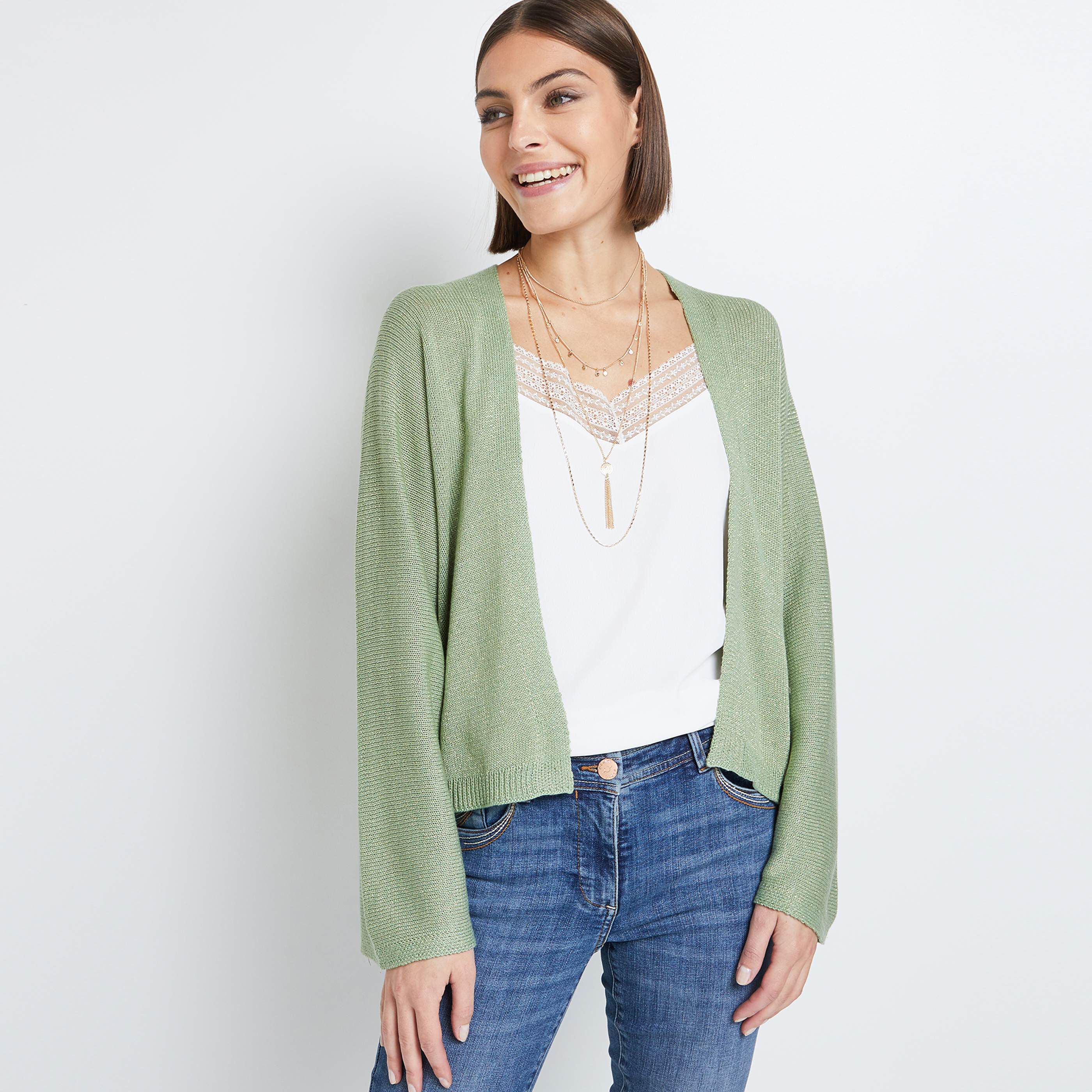 Gilet ouvert femme - VERT