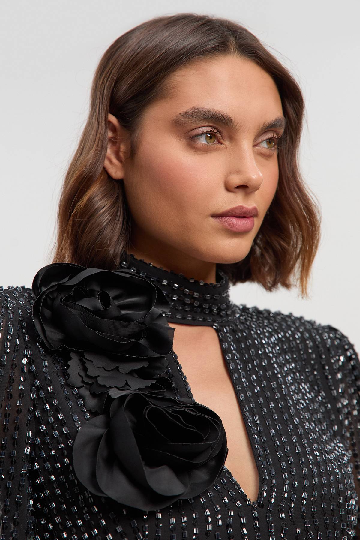 KarenMillen Robe maxi tissée ornée d'appliqués en cristal