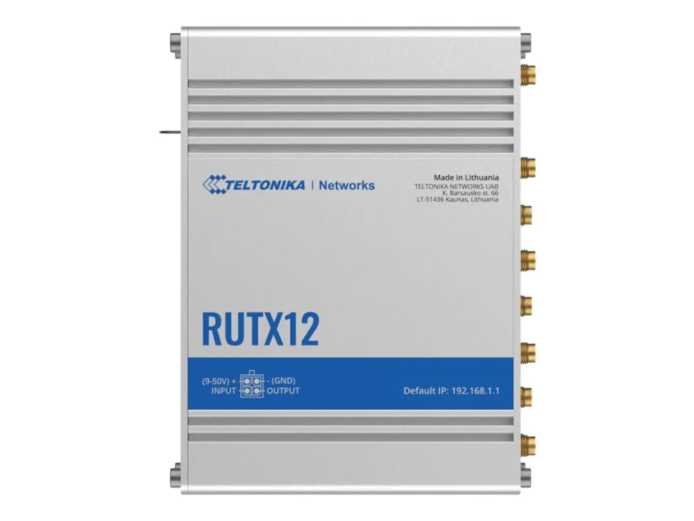 Teltonika RUTX12 - Trådløs router - WWAN 5-port switch - 1GbE, PPP, Modbus - Wi-Fi 5 - Dual Band