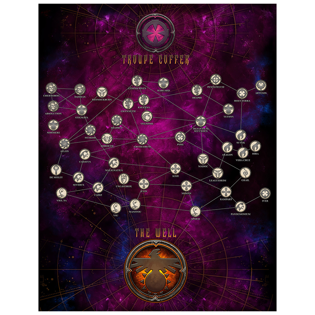 Fading Suns - Cloth Play Mat - Jumpweb Map
