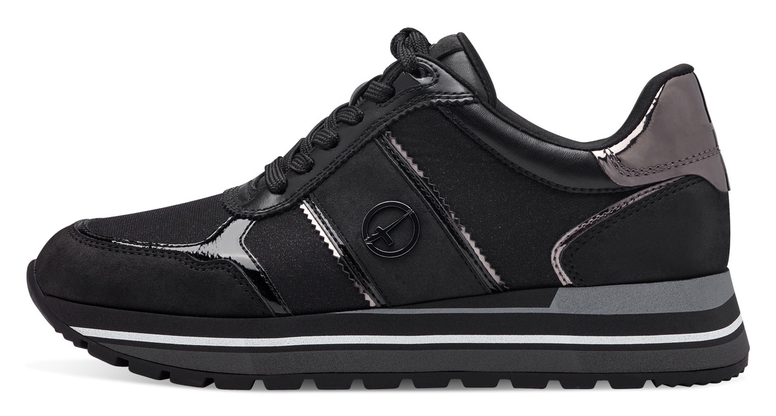 Tamaris Plateausneaker  , Plateau, Freizeitschuh, Halbschuh, Schnürschuh im Materialmix