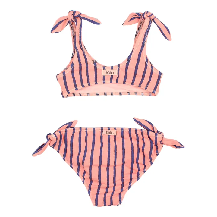 Búho Maillot de Bain 2 Pièces Coton Bio Rayée | Rose