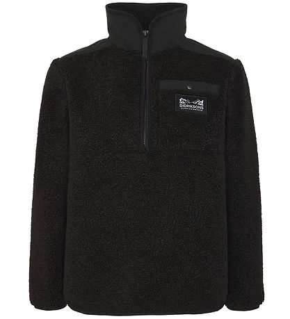 Didriksons Fleecejacke - Teddy - Exa Half Zip - Schwarz