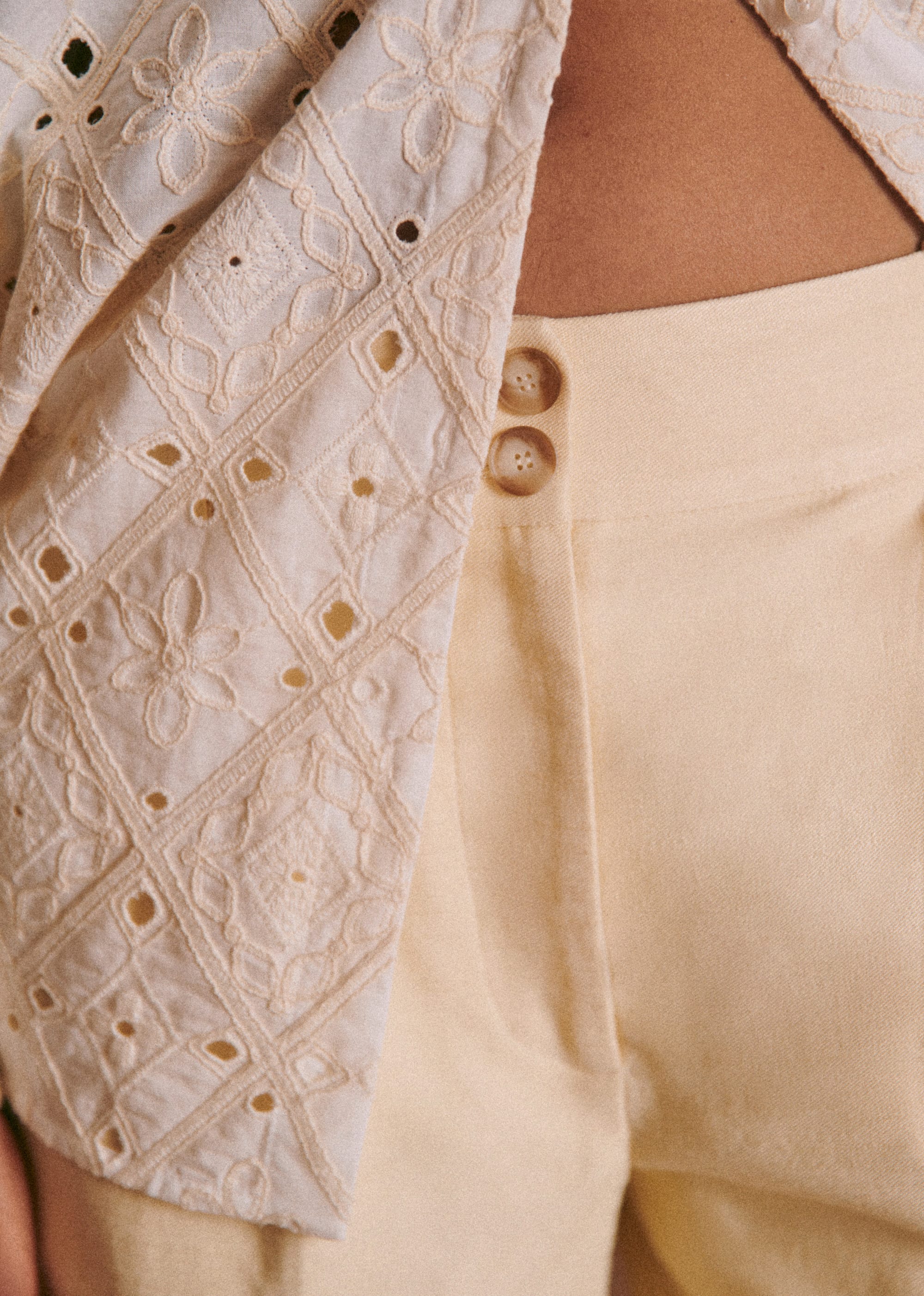 Pantalon Cyprien - Crème - E-SHOP/BAS Pantalons 5905593