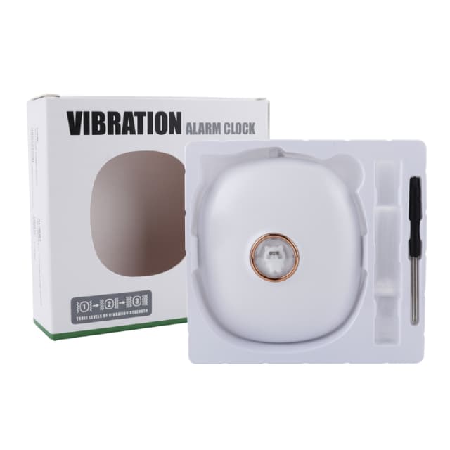 Vibrerende vækkeur med snooze-funktion Hvid