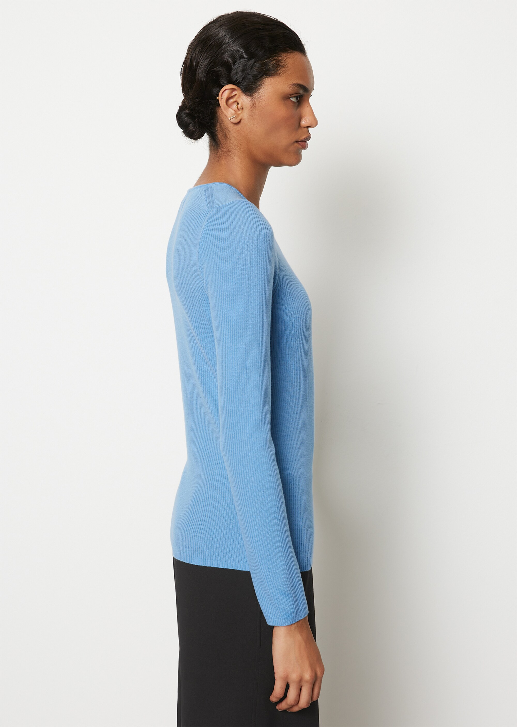 Langarm-Strickpulloveraus feiner Merinowolle