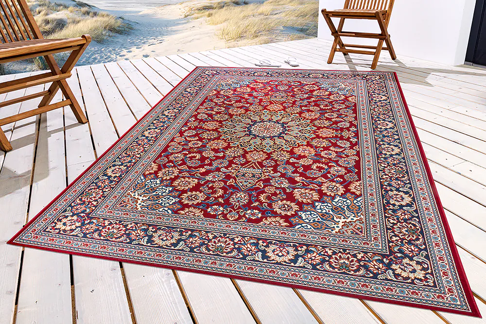 riess-ambiente Teppich MARRAKESCH - 235x160cm rot blau beige orientalisches Design wetterfest In- und Outdoor