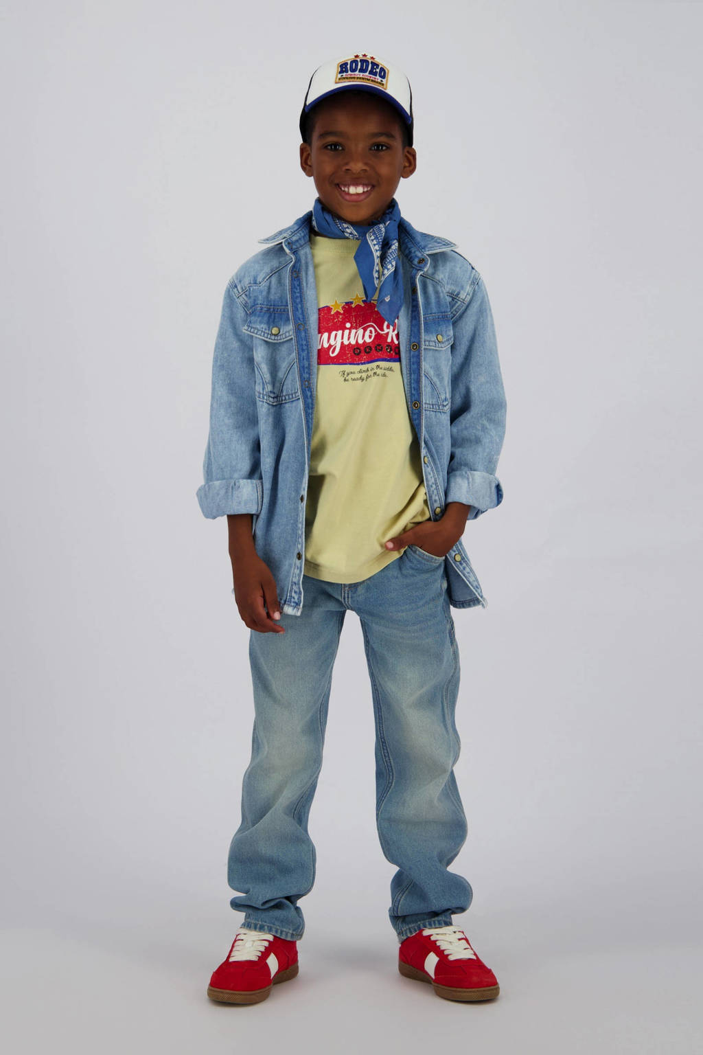 Vingino overhemd medium blue denim