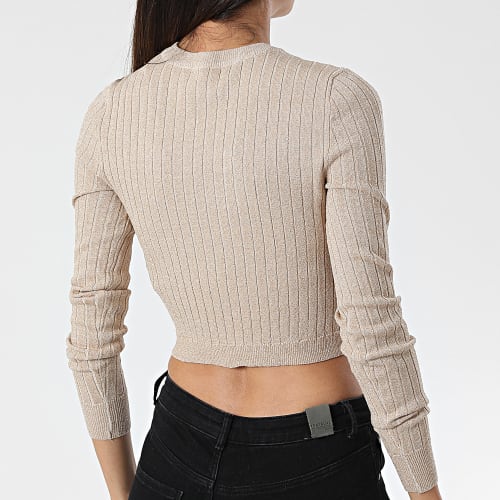 Pull Femme Crop Luxe Beige