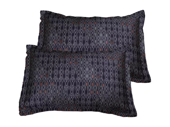 Lot de 2 Taies d'oreiller satin de coton imprimé Majeur