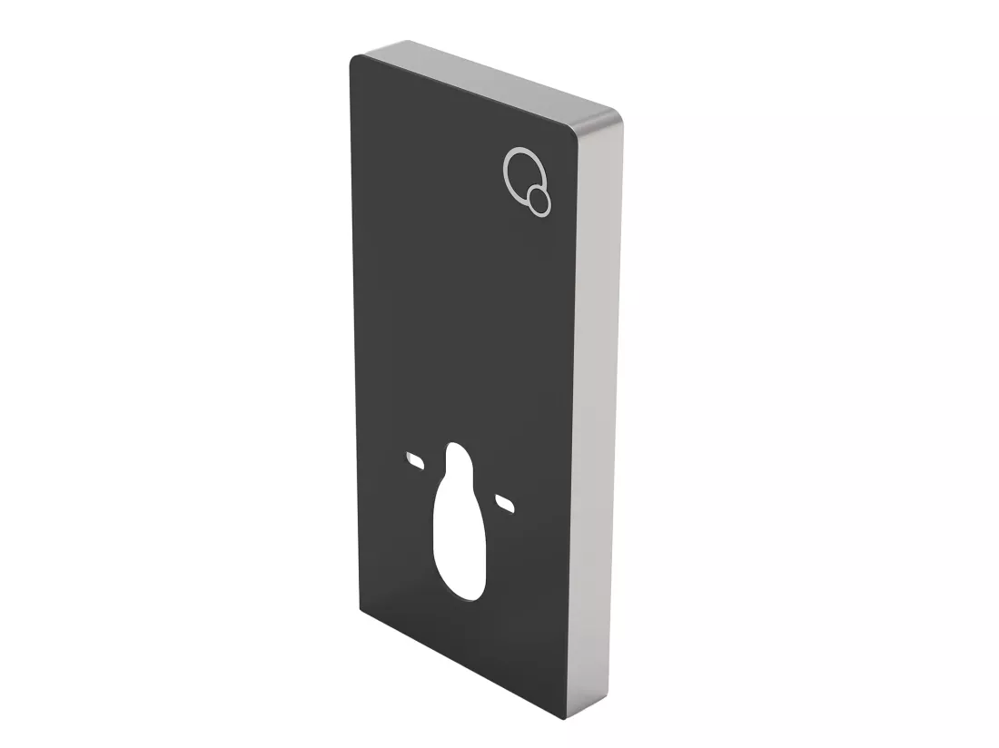 Pack WC suspendu en céramique noir brillant avec bâti-support décoratif - CLEMONA