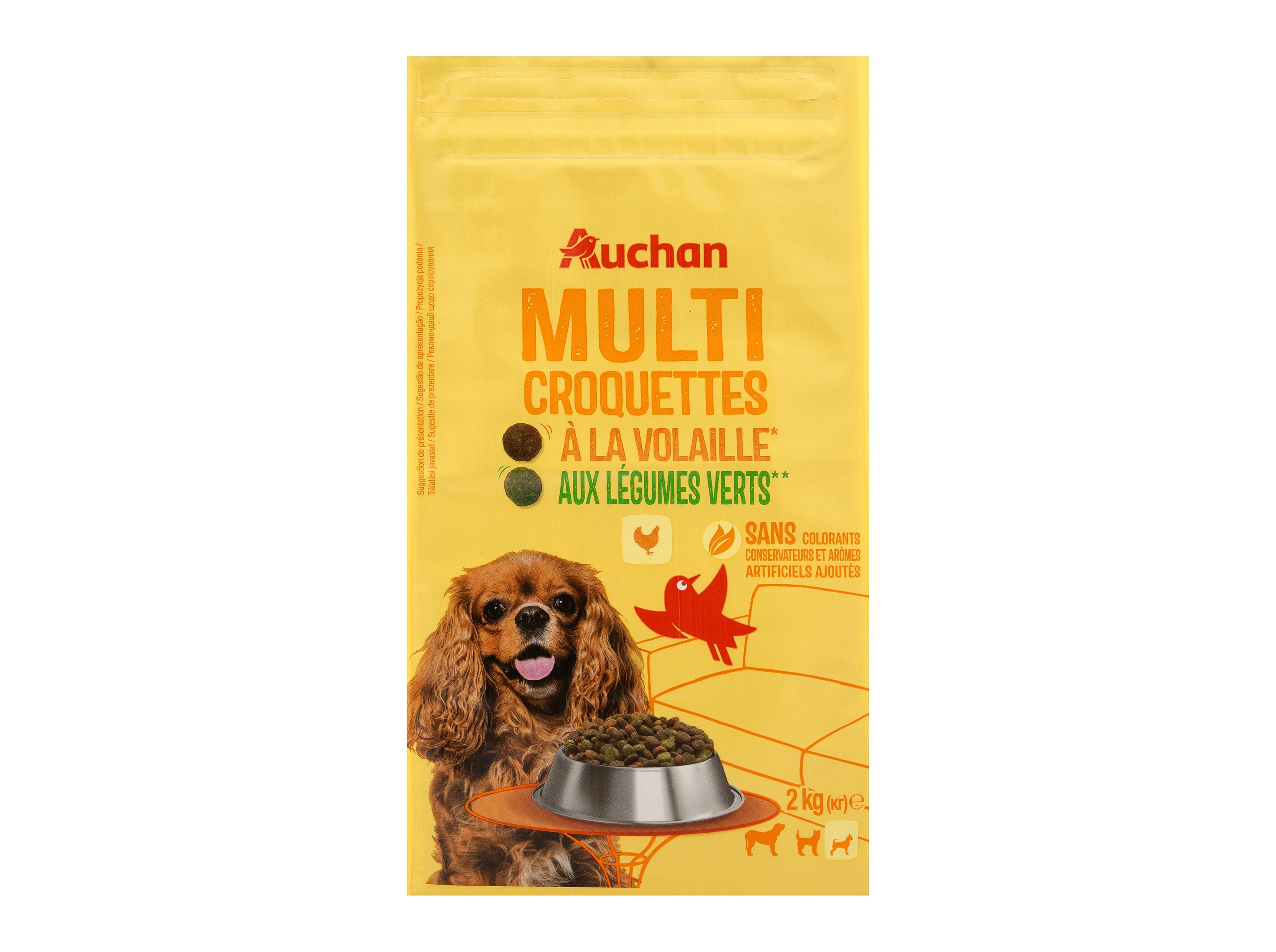 RAÇÃO PARA CÃO AUCHAN RAÇAS PEQUENAS COM AVES E COM LEGUMES 2KG
