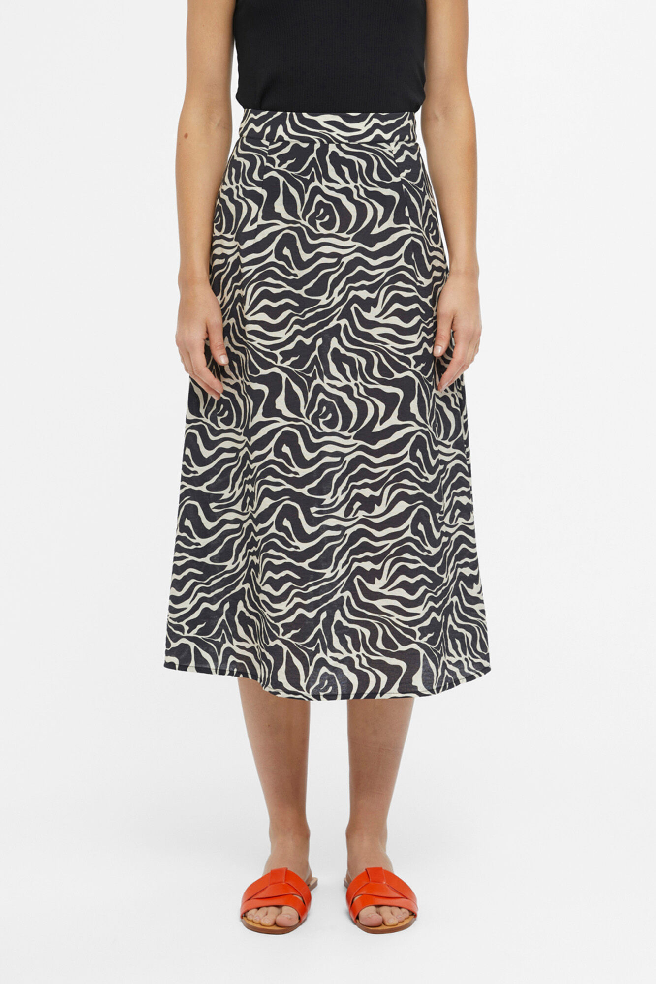 Falda midi - Negro