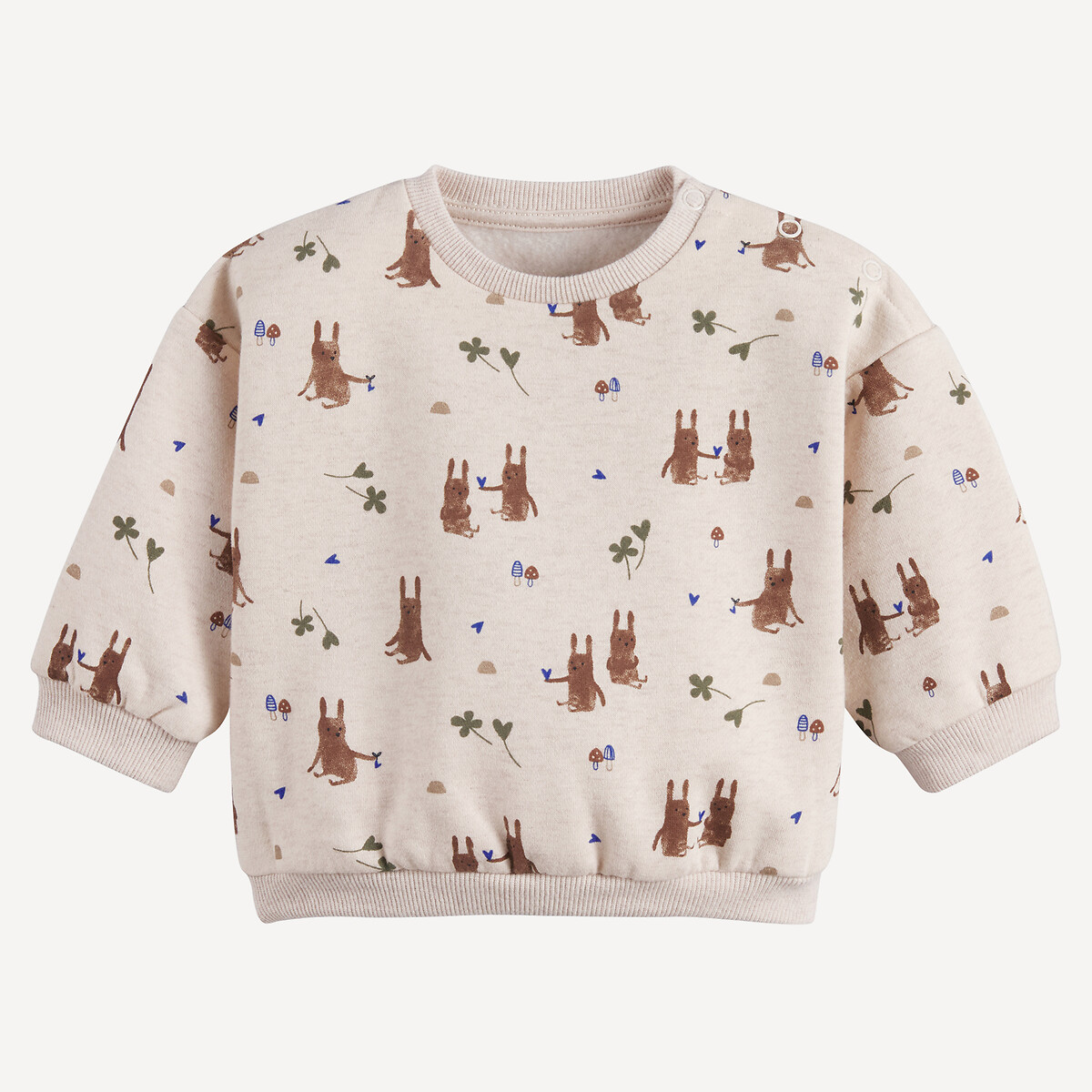 COLEÇÕES LA REDOUTE<br>Moletom plano com gola redonda e estampa animal