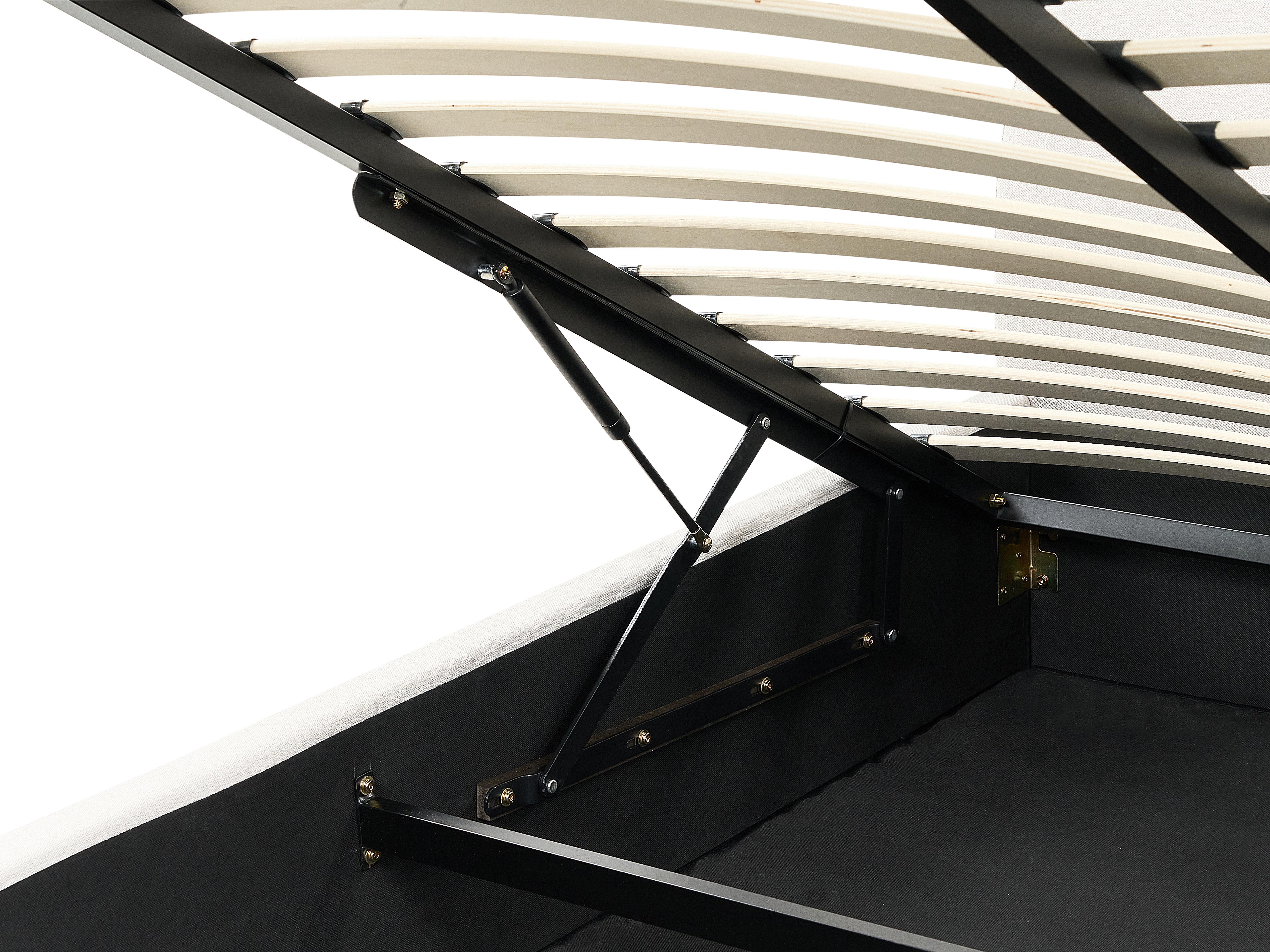 Bed met opbergruimte Stof VAUCLUSE 180 x 200 cm Lichtbeige