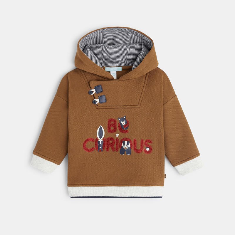 Sweat à capuche raton laveur marron bébé garçon Marron