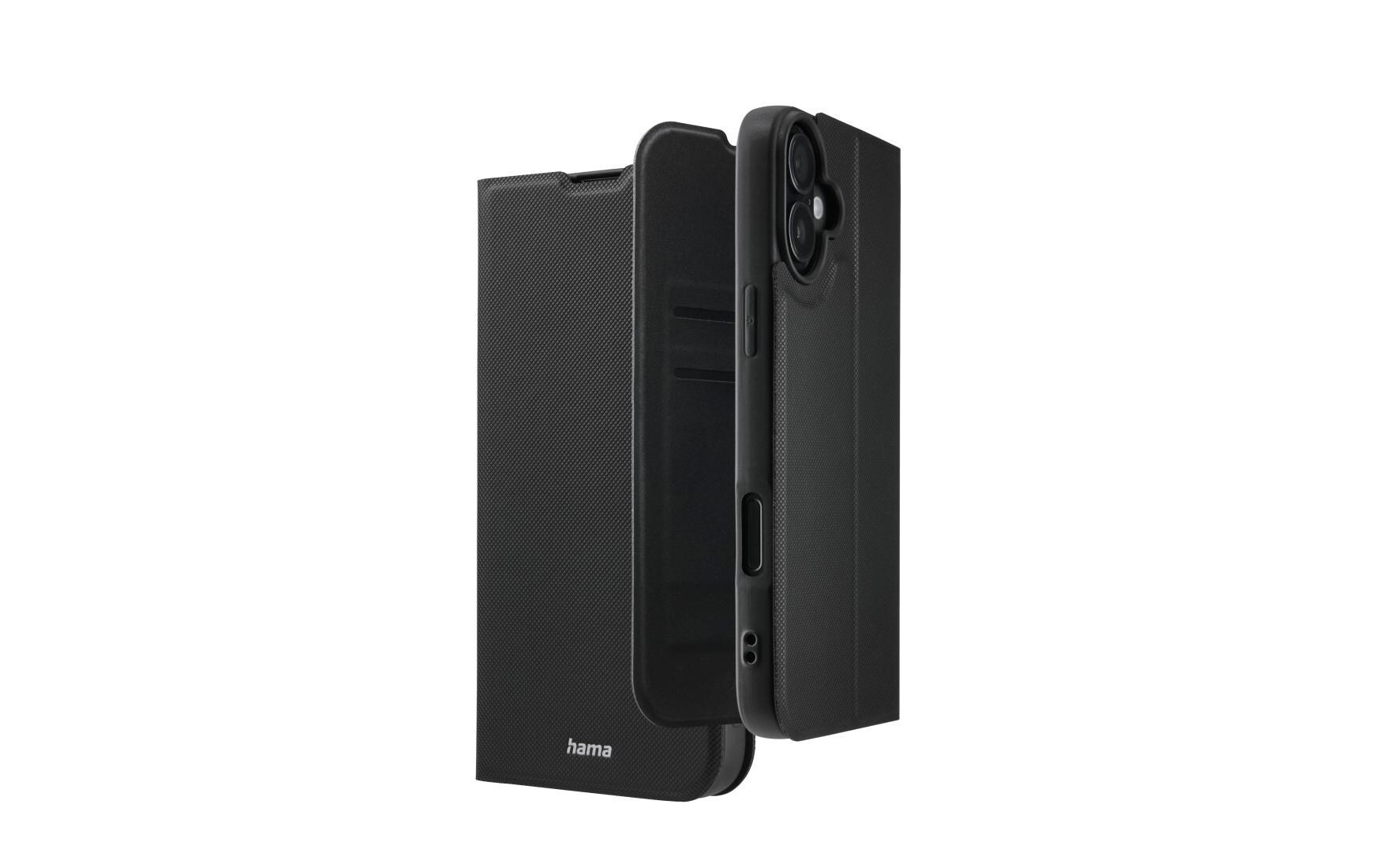 Book Cover Daily Protect Schwarz für iPhone 16 PlusHama Daily Protect Handy-Schutzhülle 17 cm (6.7