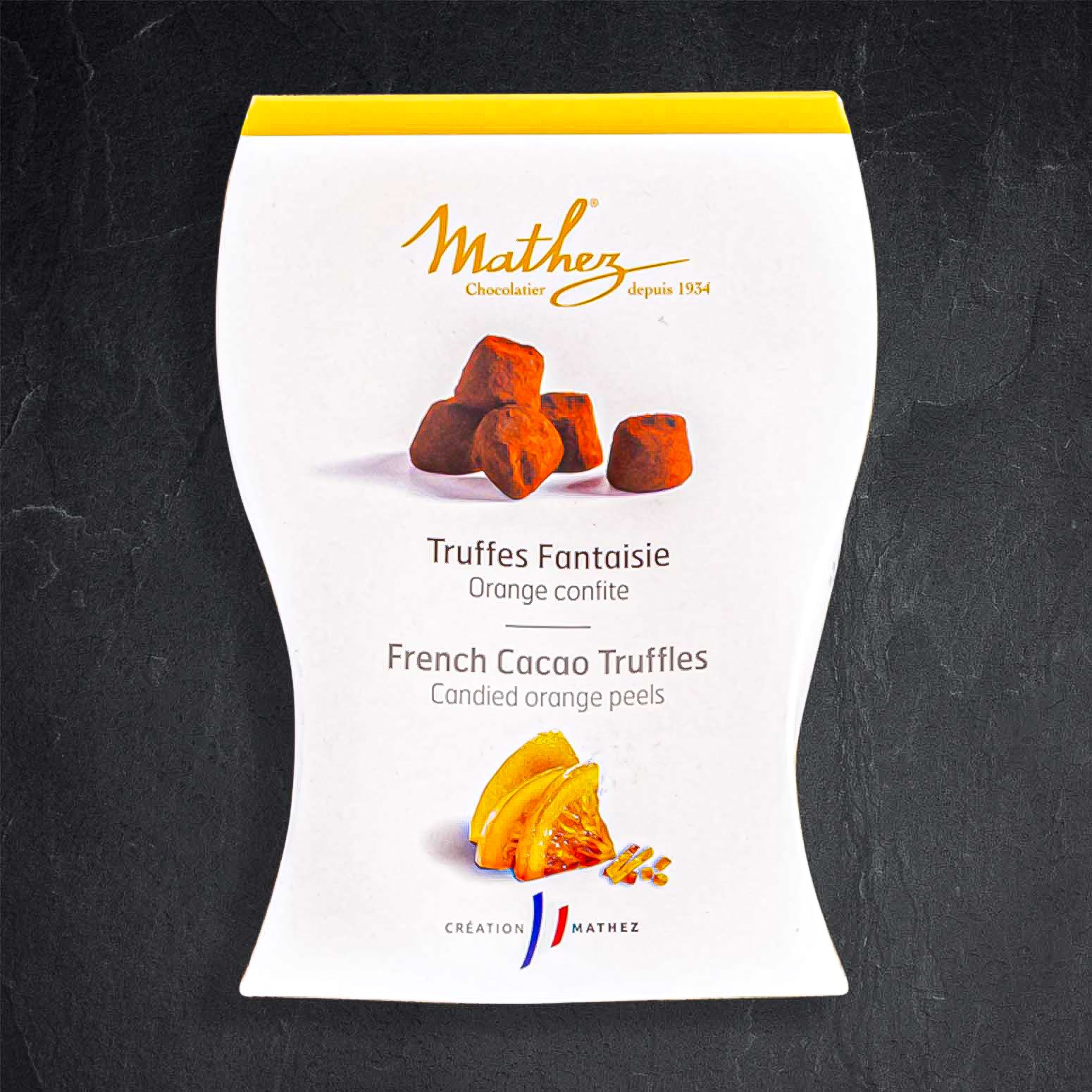 Schokoladentrüffel Truffes Fantaisie mit kandierter Orange