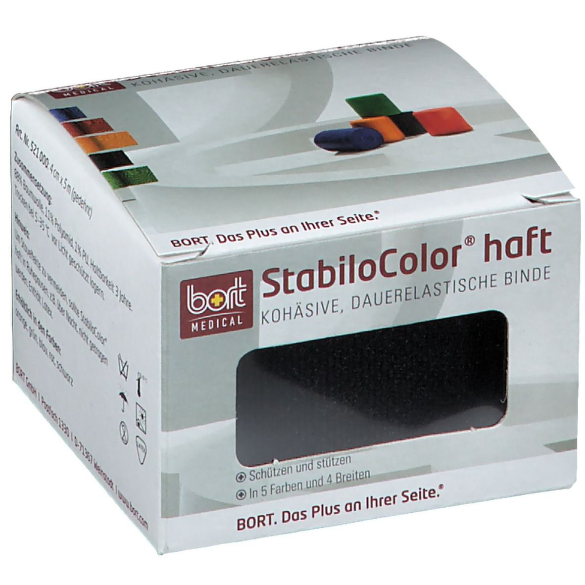 BORT StabiloColor® haft Binde 4 cm schwarz