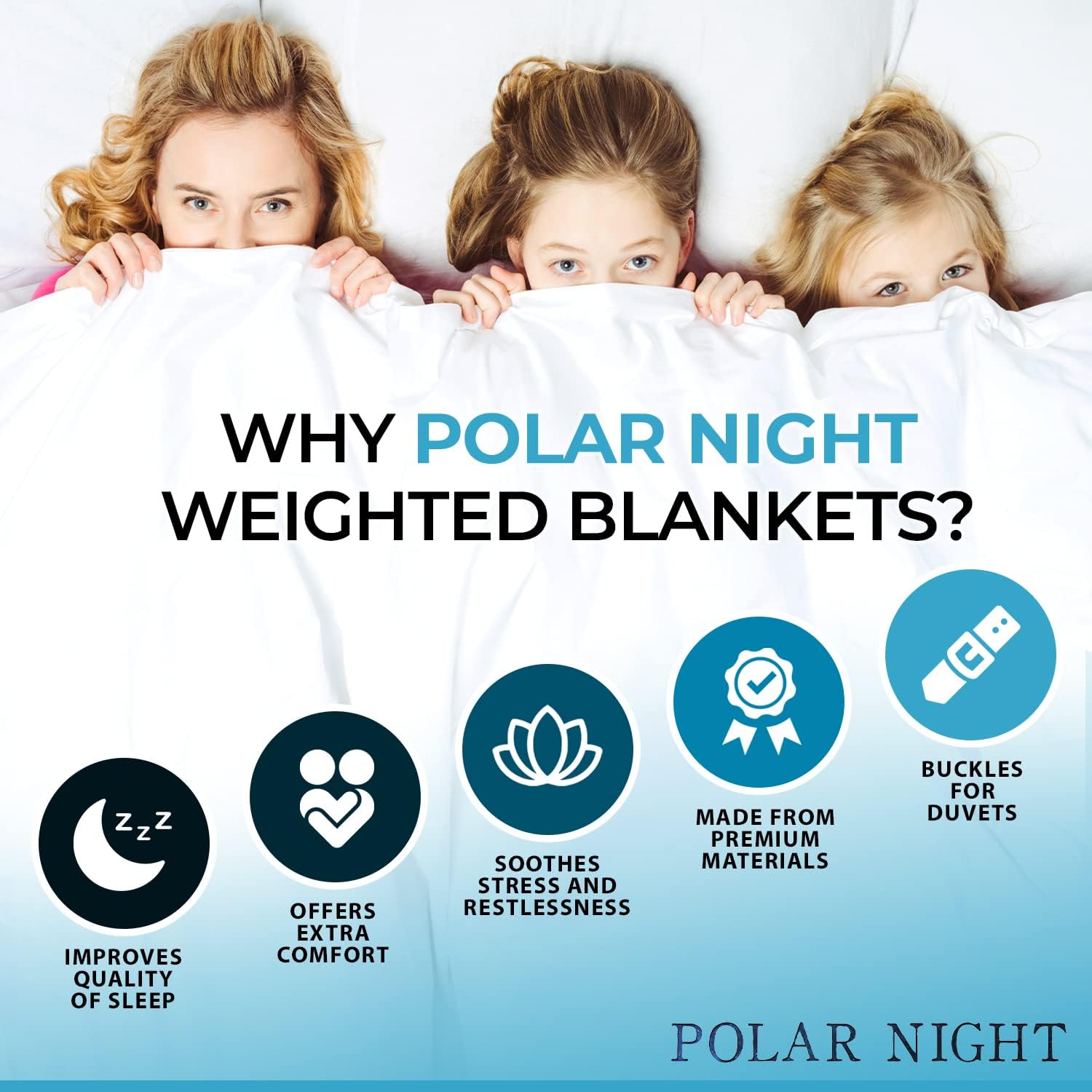 Polar Night Gewichtsdecke für Erwachsene 150 x 200 cm, 13kg, Weighted Blanket für tiefen Schlaf, Schwere Decke, Therapiedecke aus 100% Mikrofaser, Entspannungsdecke Oeko-TEX® 100 Standard Bettdecke