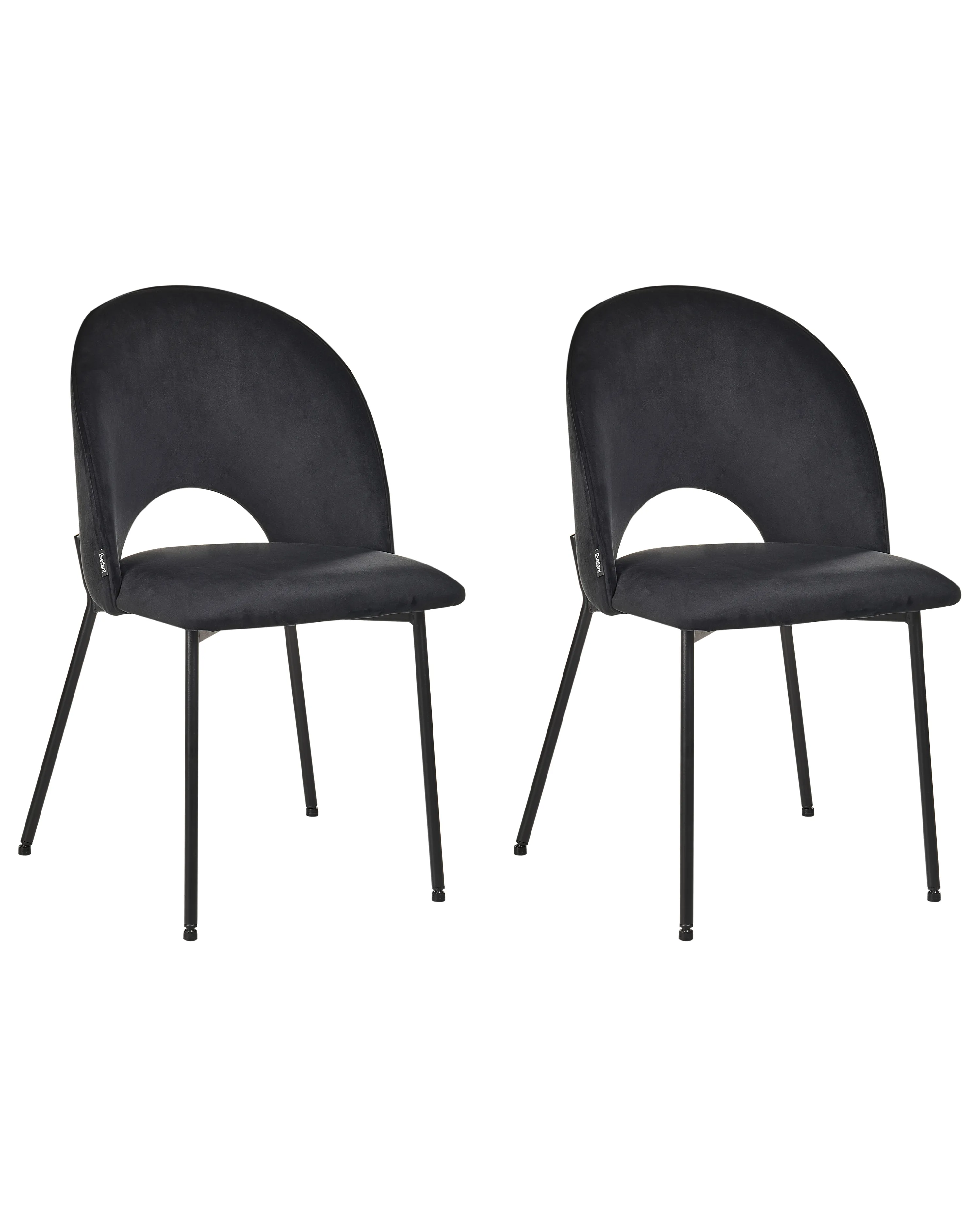 Set van 2 eetkamerstoelen COVELO Fluweel Zwart