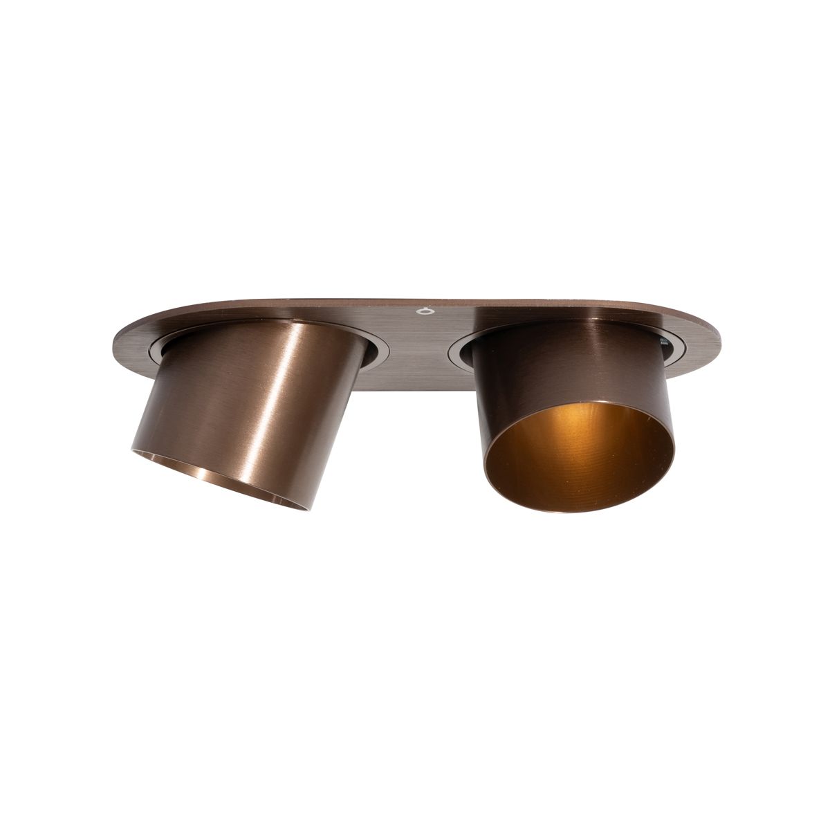 Afgeronde inbouwspot donkerbrons GU10 50mm 2-lichts - Installa