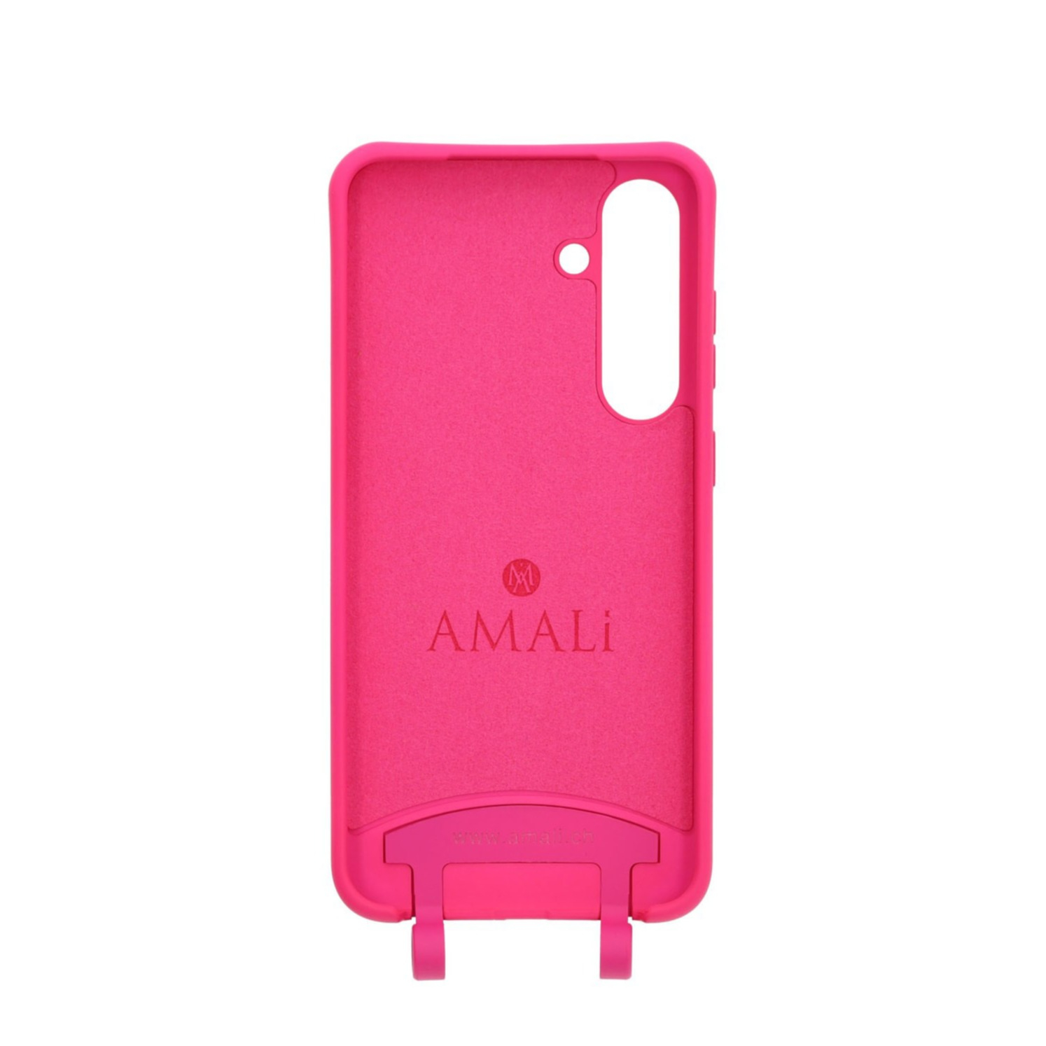 Samsung Galaxy S24 Handy Hülle Elegantes Case mit abnehmbarem Necklace Adapter - Hot Pink / Gold
