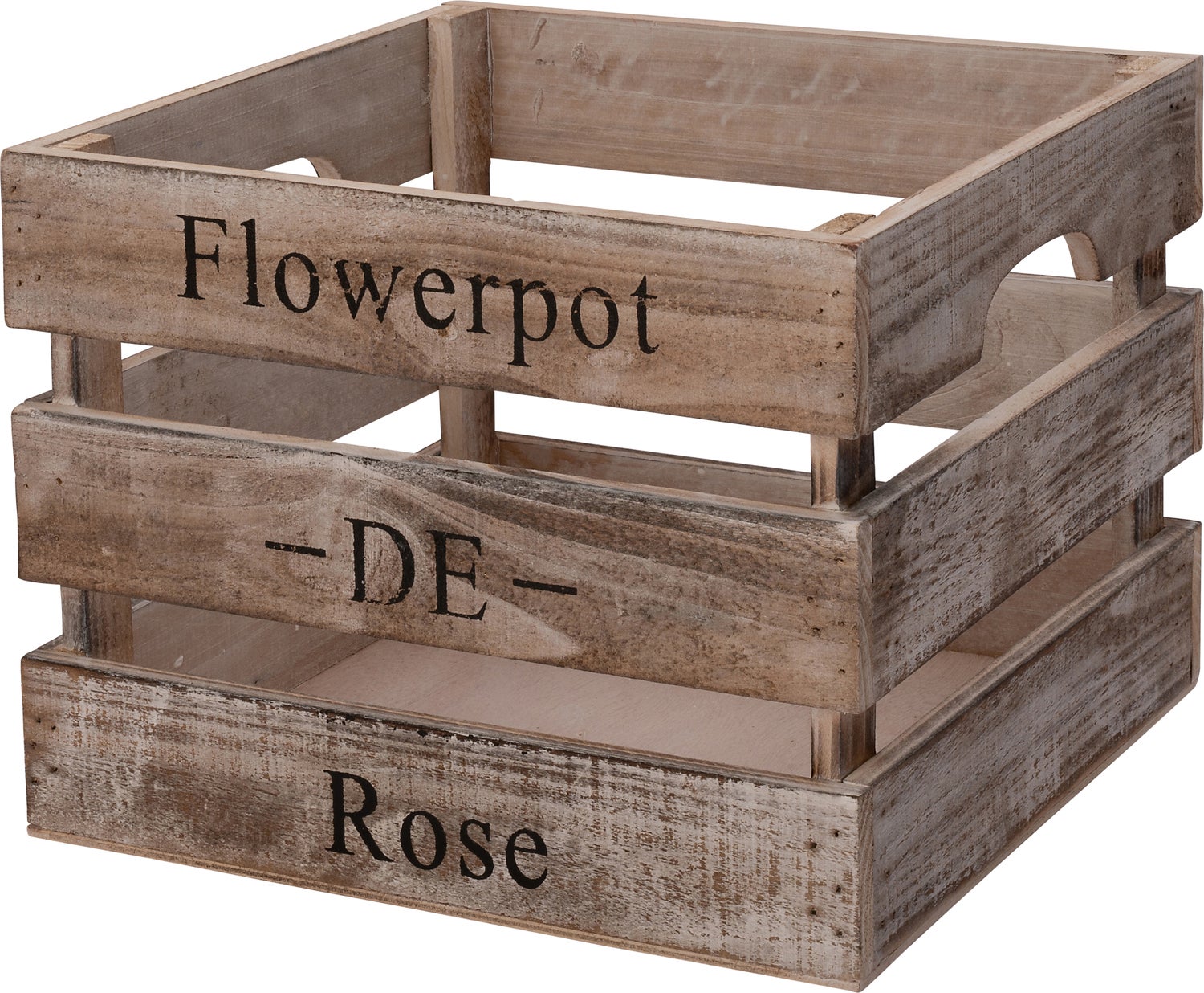 Intratuin houten krat Fleur bruin 27 x 27 x 20 cm