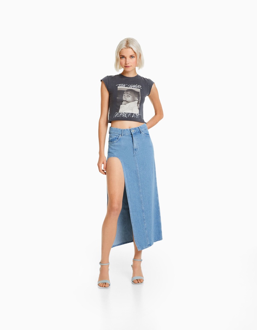 Saia longa de jeans