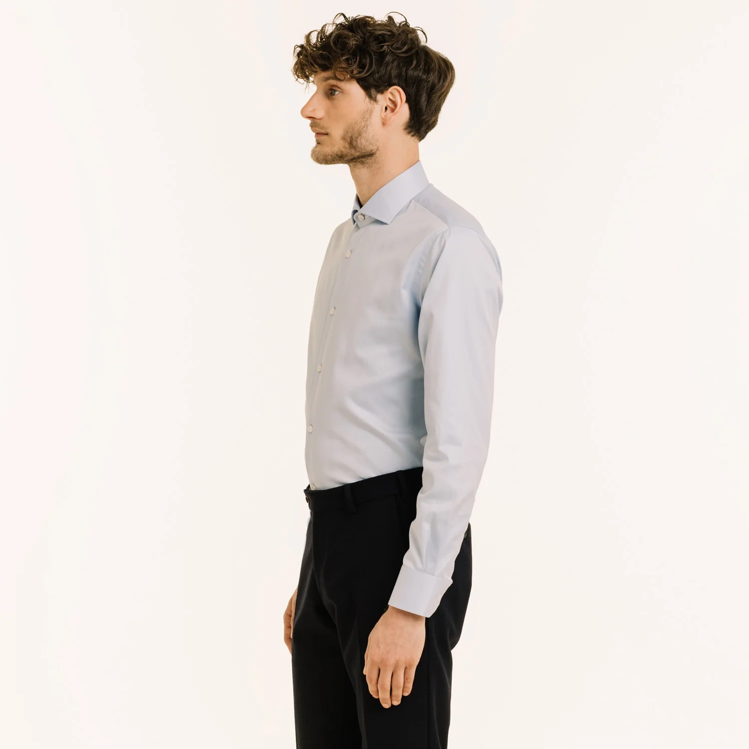 Blue double-twisted chevron shirt