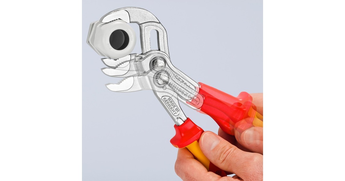 KNIPEXCobra VDE Hightech-waterpomptang 87 26 250 zweedse- / waterpomp-tang  (Rood/geel, Getande grijpvlakken, Doorgestoken scharnier )