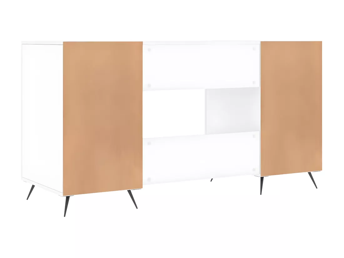 Bureau Blanc brillant 140x50x75 cm Bois d'ingénierie