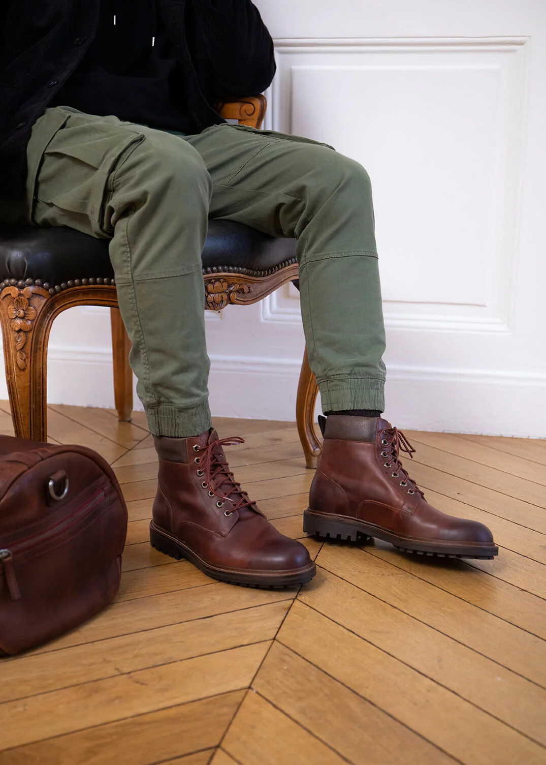 BOOTS RUFINO CUIR MARRON FONCE